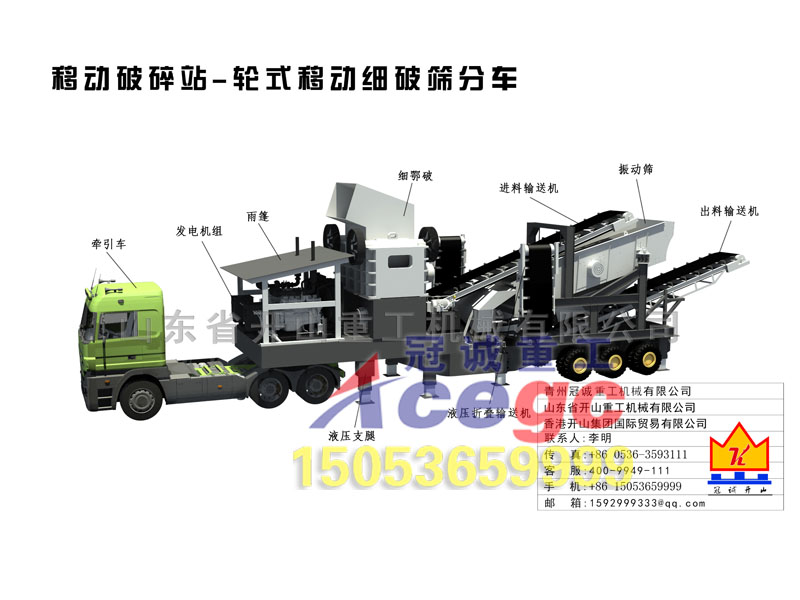輪式移動細(xì)破篩分車 輪式移動細(xì)破篩分車